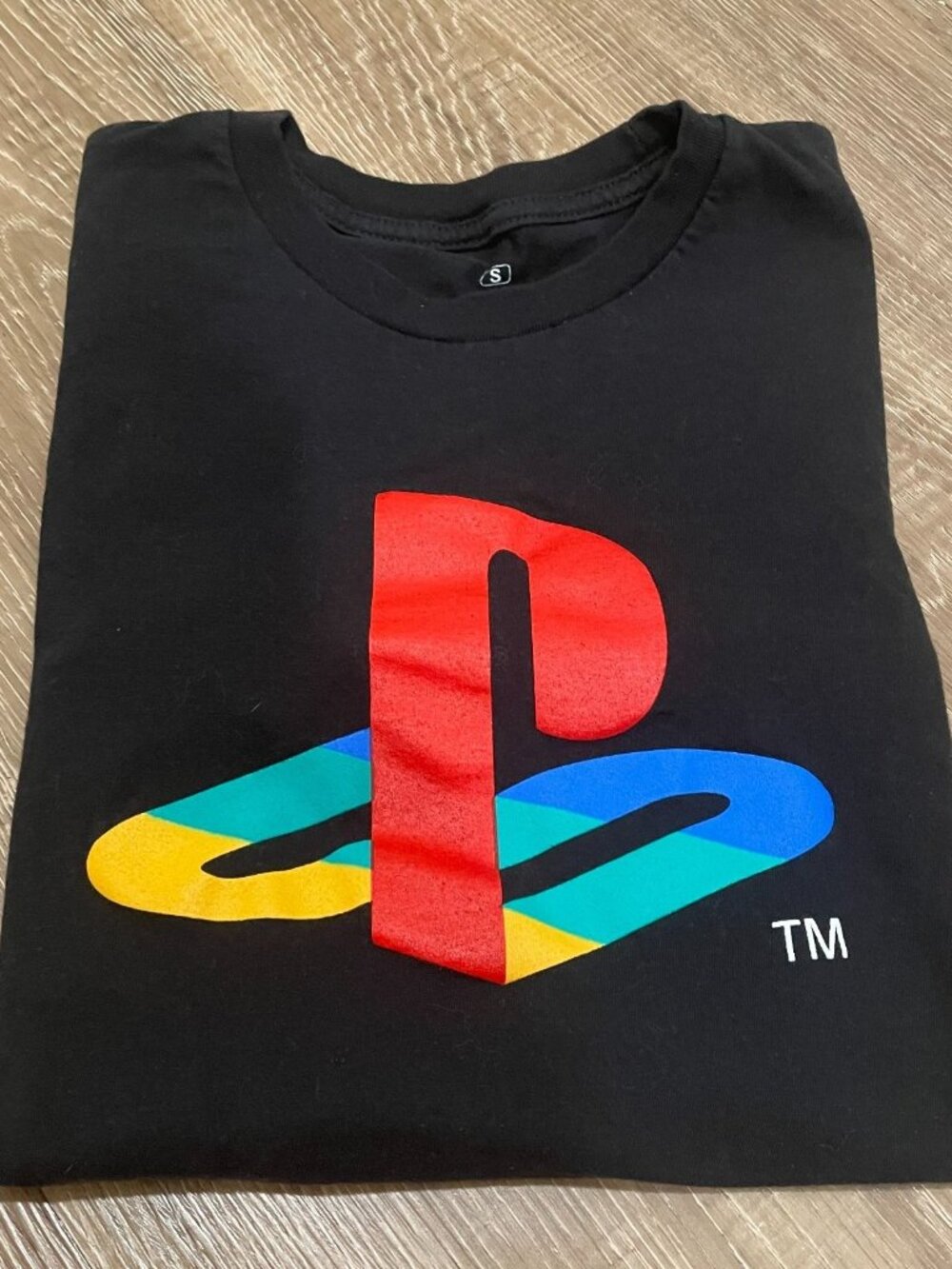 Ripple Junction Playstation Logo T-Shirt Men's Size S Black Iconic Logo Crewneck